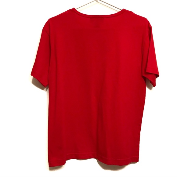 Anne Klein 100% cotton red basic t-shirt size medium - Picture 2 of 4